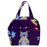 Cat Astronaut Space Retro Universe Boxy Hand Bag