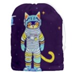 Cat Astronaut Space Retro Universe Drawstring Pouch (3XL)