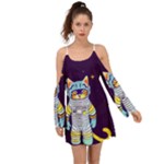 Cat Astronaut Space Retro Universe Boho Dress