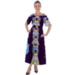 Cat Astronaut Space Retro Universe Shoulder Straps Boho Maxi Dress 