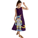 Cat Astronaut Space Retro Universe Summer Maxi Dress