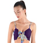 Cat Astronaut Space Retro Universe Woven Tie Front Bralet