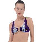Cat Astronaut Space Retro Universe Ring Detail Bikini Top