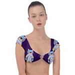Cat Astronaut Space Retro Universe Cap Sleeve Ring Bikini Top
