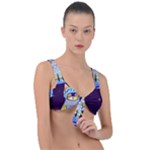 Cat Astronaut Space Retro Universe Front Tie Bikini Top