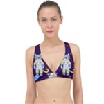Cat Astronaut Space Retro Universe Classic Banded Bikini Top