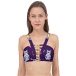 Cat Astronaut Space Retro Universe Cage Up Bikini Top