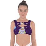Cat Astronaut Space Retro Universe Bandaged Up Bikini Top
