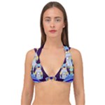 Cat Astronaut Space Retro Universe Double Strap Halter Bikini Top