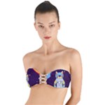 Cat Astronaut Space Retro Universe Twist Bandeau Bikini Top