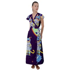 Flutter Sleeve Maxi Dress 