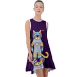 Cat Astronaut Space Retro Universe Frill Swing Dress