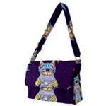 Cat Astronaut Space Retro Universe Full Print Messenger Bag (M)
