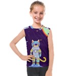 Cat Astronaut Space Retro Universe Kids  Mesh Tank Top