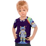 Cat Astronaut Space Retro Universe Kids  Sports T-Shirt