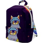 Cat Astronaut Space Retro Universe Zip Up Backpack