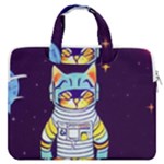 Cat Astronaut Space Retro Universe MacBook Pro 13  Double Pocket Laptop Bag