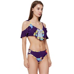 Ruffle Edge Tie Up Bikini Set	 