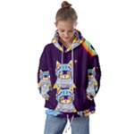 Cat Astronaut Space Retro Universe Kids  Oversized Hoodie