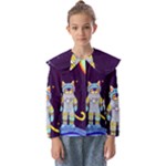 Cat Astronaut Space Retro Universe Kids  Peter Pan Collar Blouse