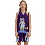 Cat Astronaut Space Retro Universe Kids  Basketball Mesh Set