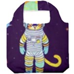Cat Astronaut Space Retro Universe Foldable Grocery Recycle Bag