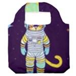 Cat Astronaut Space Retro Universe Premium Foldable Grocery Recycle Bag