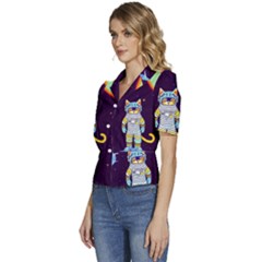Puffed Short Sleeve Button Up Jacket 