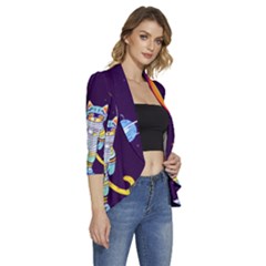 Women s 3/4 Sleeve Ruffle Edge Open Front Jacket 
