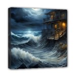 House Waves Storm Mini Canvas 8  x 8  (Stretched)
