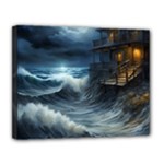 House Waves Storm Canvas 14  x 11  (Stretched)