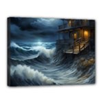 House Waves Storm Canvas 16  x 12  (Stretched)