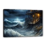 House Waves Storm Canvas 18  x 12  (Stretched)