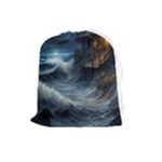House Waves Storm Drawstring Pouch (Large)