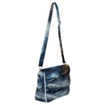 House Waves Storm Shoulder Bag with Back Zipper