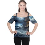 House Waves Storm Cutout Shoulder T-Shirt