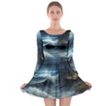 House Waves Storm Long Sleeve Skater Dress