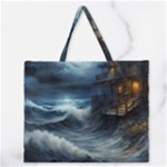 House Waves Storm Zipper Large Tote Bag