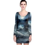 House Waves Storm Long Sleeve Velvet Bodycon Dress