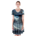 House Waves Storm Short Sleeve V-neck Flare Dress