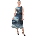 House Waves Storm Midi Tie-Back Chiffon Dress