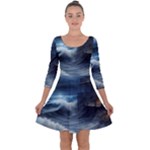 House Waves Storm Quarter Sleeve Skater Dress