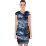 House Waves Storm Capsleeve Drawstring Dress 