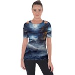 House Waves Storm Shoulder Cut Out Short Sleeve Top