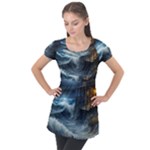 House Waves Storm Puff Sleeve Tunic Top