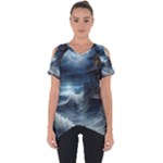 House Waves Storm Cut Out Side Drop T-Shirt