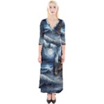 House Waves Storm Quarter Sleeve Wrap Maxi Dress