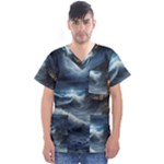 House Waves Storm Men s V-Neck Scrub Top