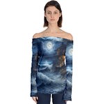 House Waves Storm Off Shoulder Long Sleeve Top