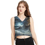 House Waves Storm V-Neck Cropped Tank Top